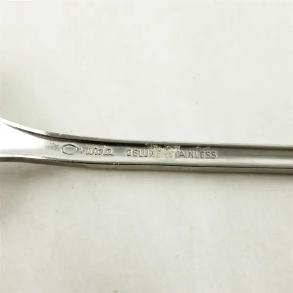 Lot of 2 Oneida Antares Glossy Stainless Serving Tablespoon & Salad Fork