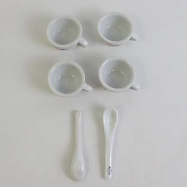 Vintage Child's China Tea Set, 14 Miniature Pcs. with Flowers Design Ting Sing