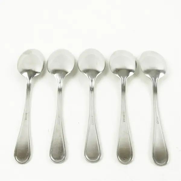 Lot of 5 Oneida Accord Stainless Steel Oval Soup Spoons