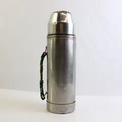 Vintage Uno-Vac Stainless Steel Thermos with Braided Rope Handle 13" Tall