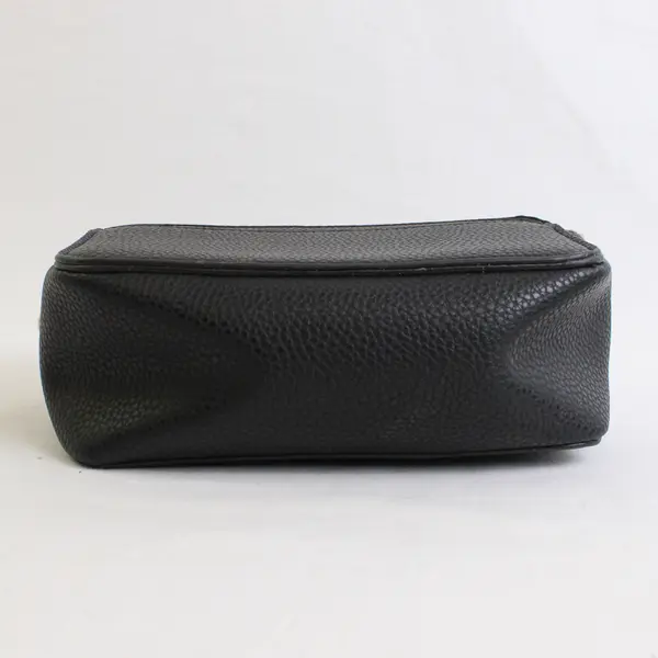 Kedzie Black Faux Leather Toiletry Bag with Strap, New