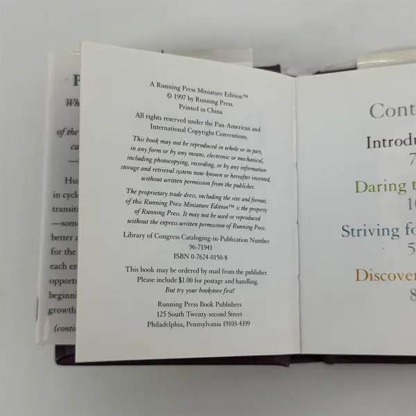 Passages : A Treasury of New Beginnings by Running Press 1997 Mini Hardcover