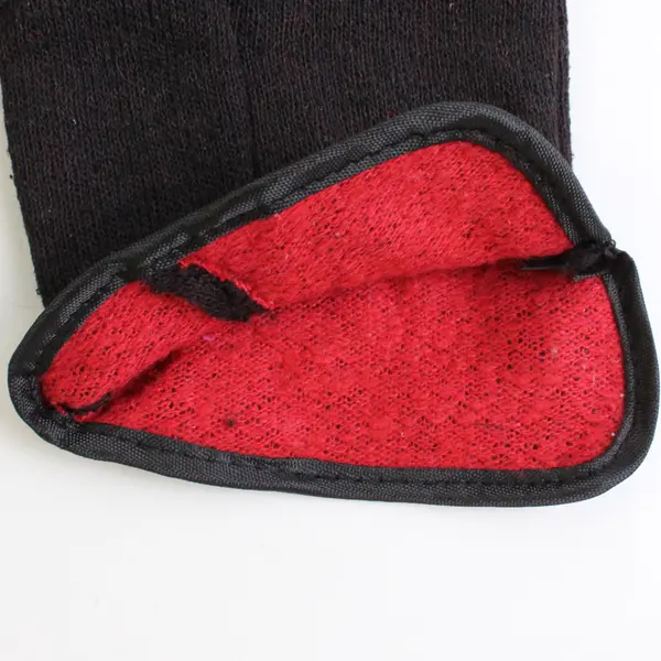 Unbranded Brown Jersey Gloves with Red Fleece Lined - One Size