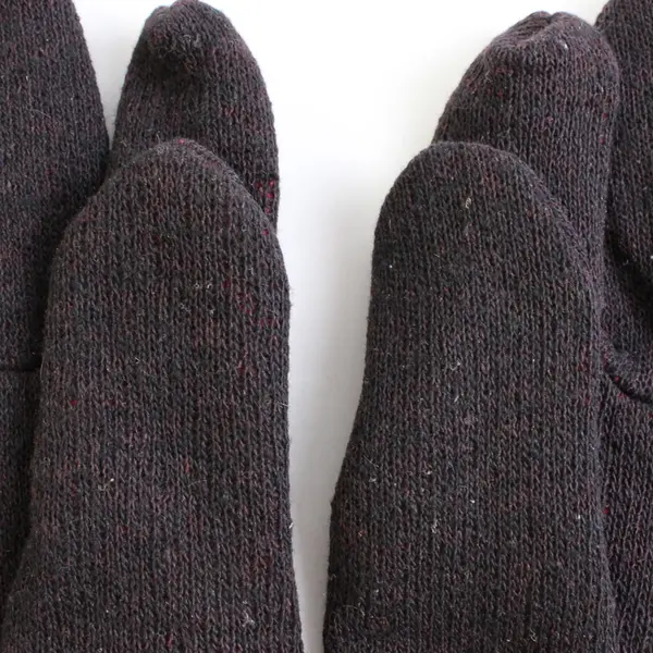 Unbranded Brown Jersey Gloves with Red Fleece Lined - One Size