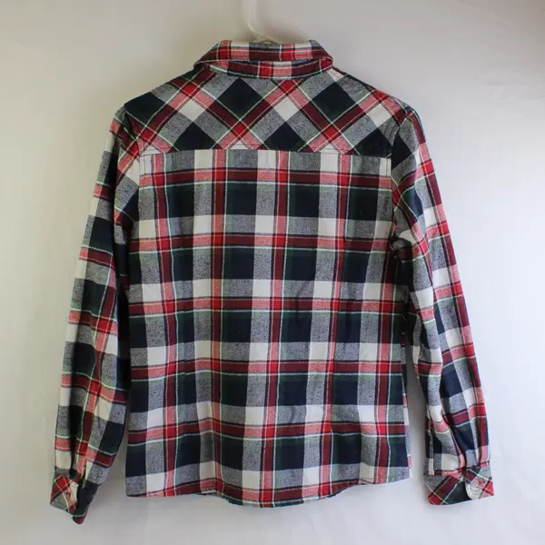 Tlxo Women's XL Multicolor Plaid Long Sleeve Flannel Button Up Shirt