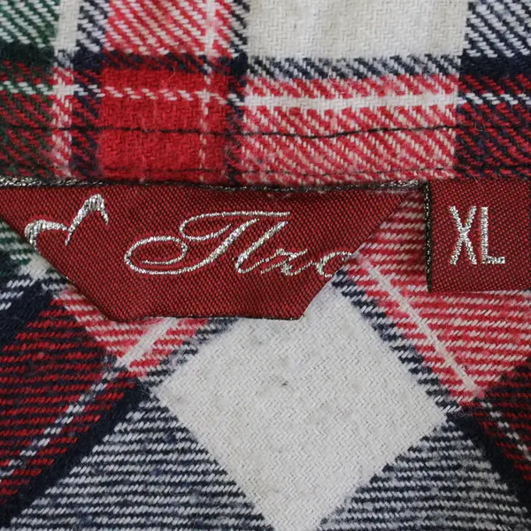 Tlxo Women's XL Multicolor Plaid Long Sleeve Flannel Button Up Shirt