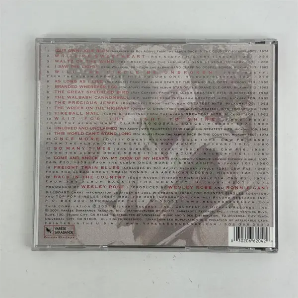 20 Greatest Songs by Roy Acuff CD 2001