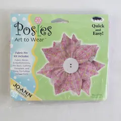 Posies Art to Wear Fabric Pin Kit Boucle Pink, 5"  New