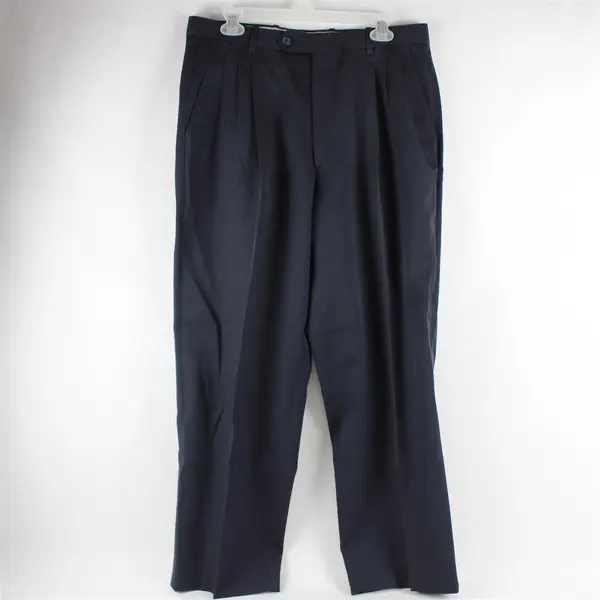 Riviera Design II Men's 34 Blue Pleated Front Dress Pants - 100% Wool