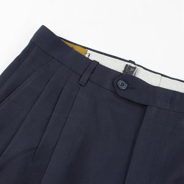 Riviera Design II Men's 34 Blue Pleated Front Dress Pants - 100% Wool