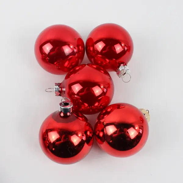Lot of 10 Red Christmas Ball Hanging Ornaments