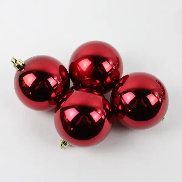 Lot of 10 Red Christmas Ball Hanging Ornaments