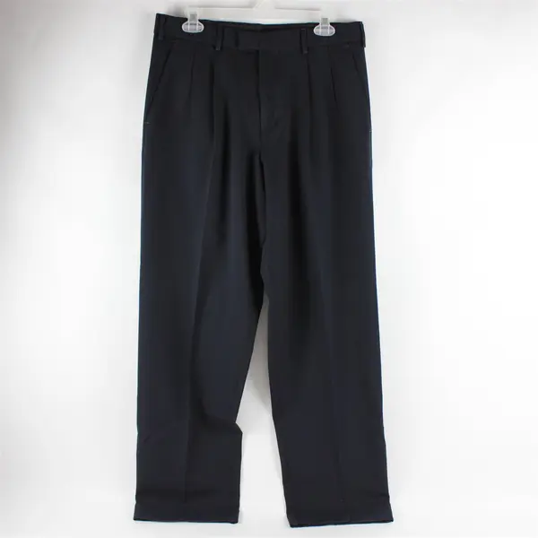 Dockers Men's 32x32 Navy Straight Leg Stain Defender Pleated Front Dress Pants