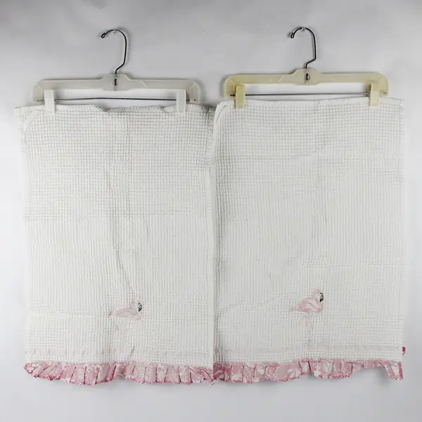 Pair of White and Pink Flamingo T-Towels