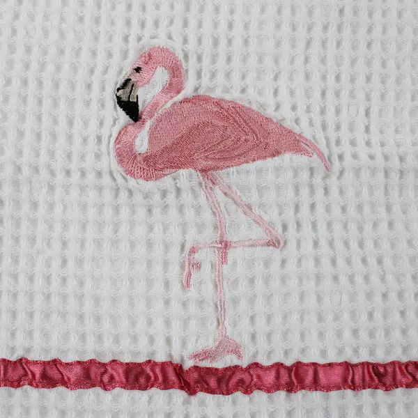 Pair of White and Pink Flamingo T-Towels