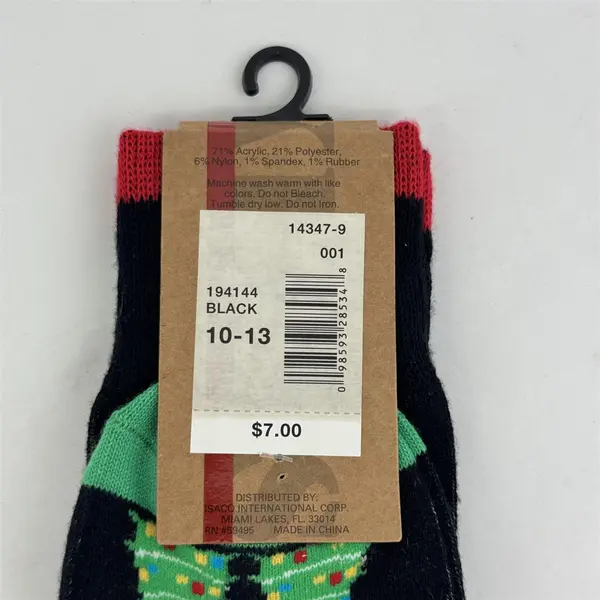 Reckless by ISACO Socks Christmas Tree Print Multicolor Size 10-13