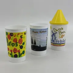 Lot of 3 Dixie Collectibles Dutch Bros Coffee Plastic Kid's Cups