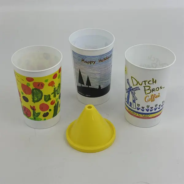 Lot of 3 Dixie Collectibles Dutch Bros Coffee Plastic Kid's Cups
