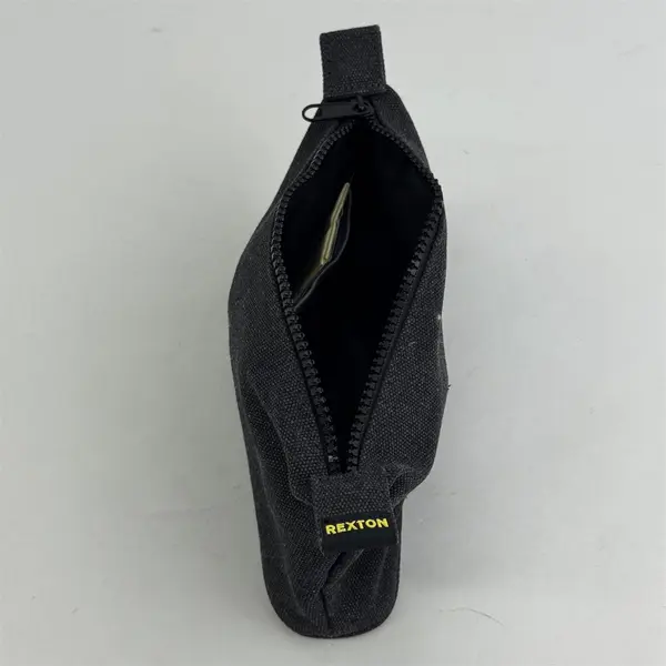 Small Rexton Black Canvas Bag Travel Makeup Tool Zipper