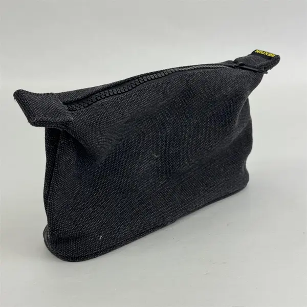 Small Rexton Black Canvas Bag Travel Makeup Tool Zipper