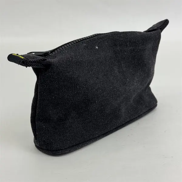 Small Rexton Black Canvas Bag Travel Makeup Tool Zipper