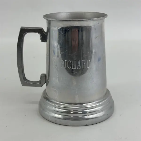 Vintage University of Denver Pewter Stein Mug Clear Bottom Embossed Richard