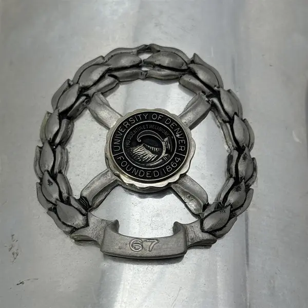 Vintage University of Denver Pewter Stein Mug Clear Bottom Embossed Richard