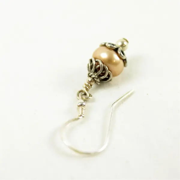 Lot of 2 Pairs Vintage Dangle Earrings Faux Pearl & Gold Pearl Hook
