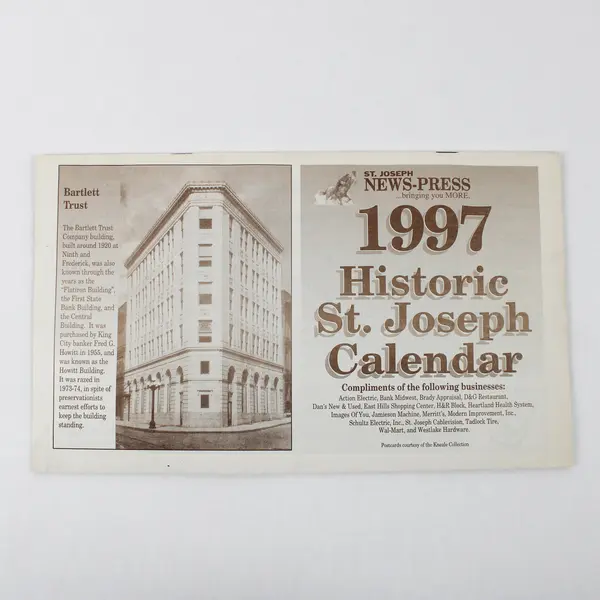 Vintage 1997 Historic St. Joseph MO Calendar News Press Newspaper Old Photos