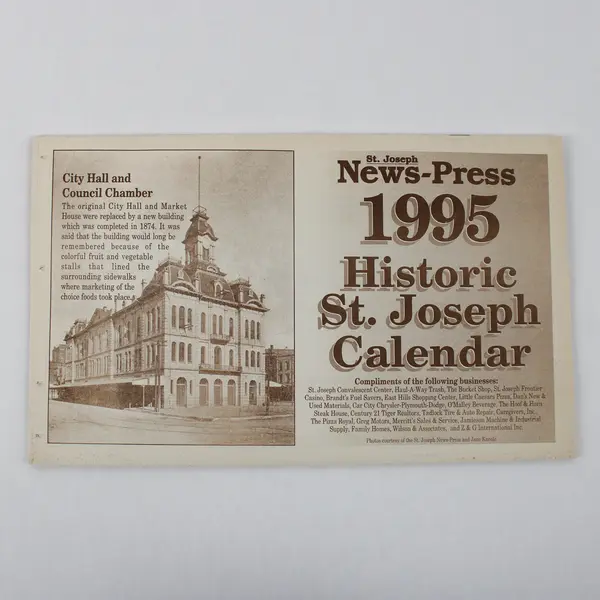 Vintage 1995 Historic St. Joseph MO Calendar News Press Newspaper Old Photos