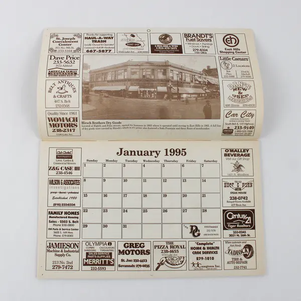 Vintage 1995 Historic St. Joseph MO Calendar News Press Newspaper Old Photos