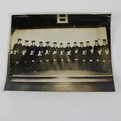 Vintage High School College Graduation Photo BW 8X10 1940s