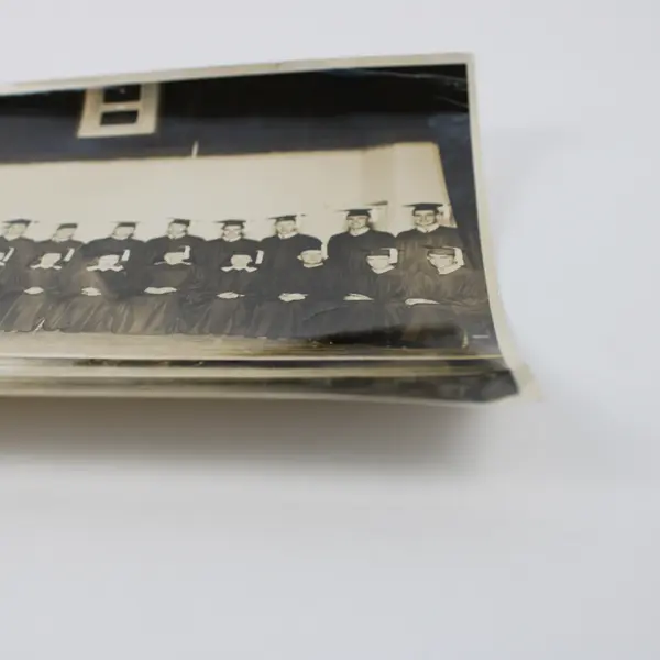 Vintage High School College Graduation Photo BW 8X10 1940s