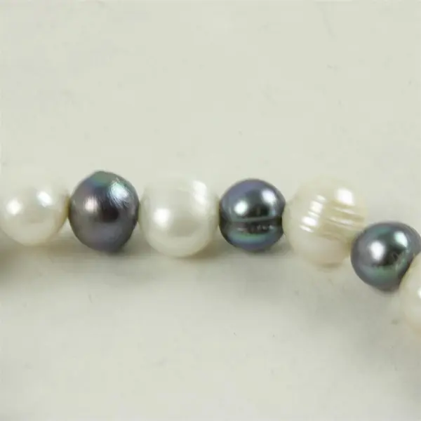 White Silver Beaded Stretch Bracelet Fashion Jewelry