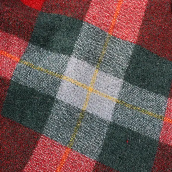 Vintage The Swando Regd. All Wool Red and Green Plaid British Made Throw Blanket