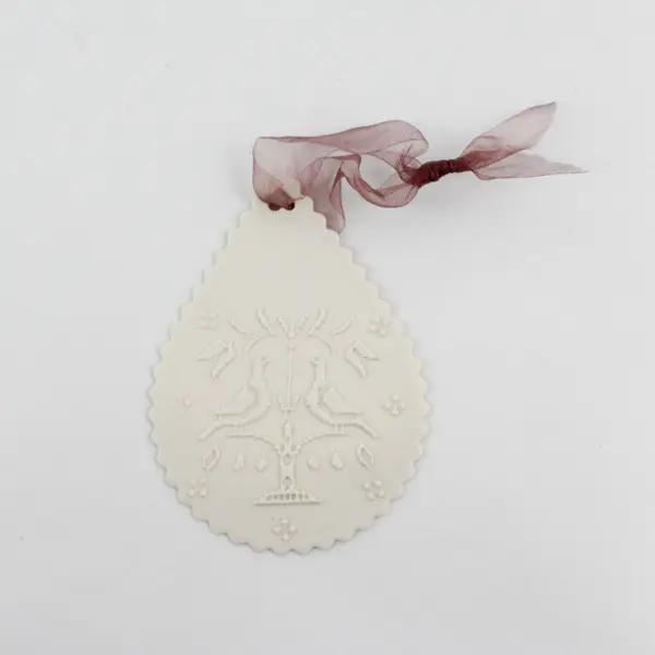 Vintage Hooven & Hooven Porcelain Ornament Two Doves In A Tree W/ box