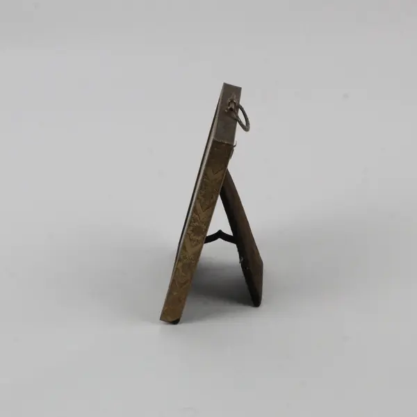 Vintage Damaged Creepy Framed Photo Portrait Baby On Table