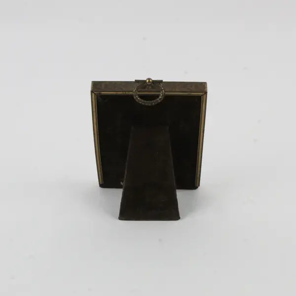 Vintage Damaged Creepy Framed Photo Portrait Baby On Table