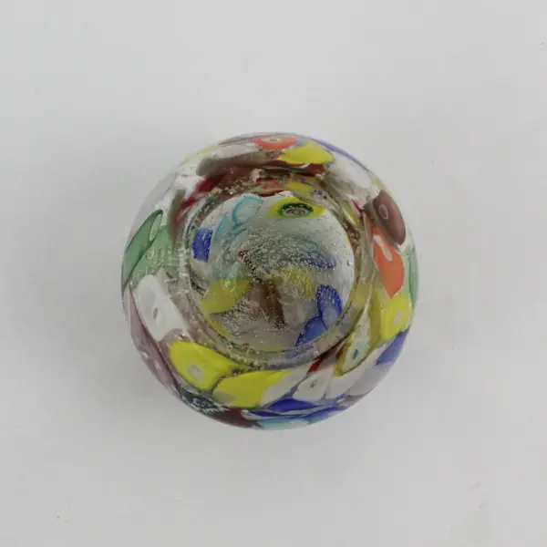 Vintage Hand Blown Millefiori Glass Votive Candle Holder 