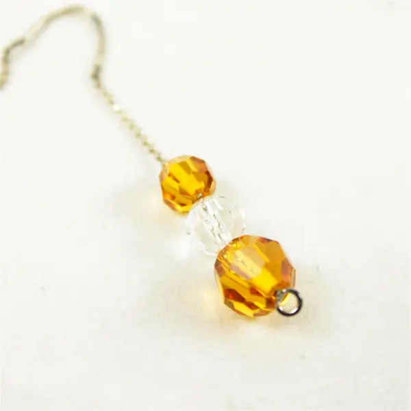 Lot of 2 Pair Dangle Earrings Pink & Orange Beads Silver-Tone Fashion