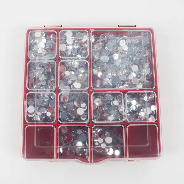 Box Mixed Sizes Flat Backed Multifaceted Rhinestones 3 Sizes Mixed 1.5lbs