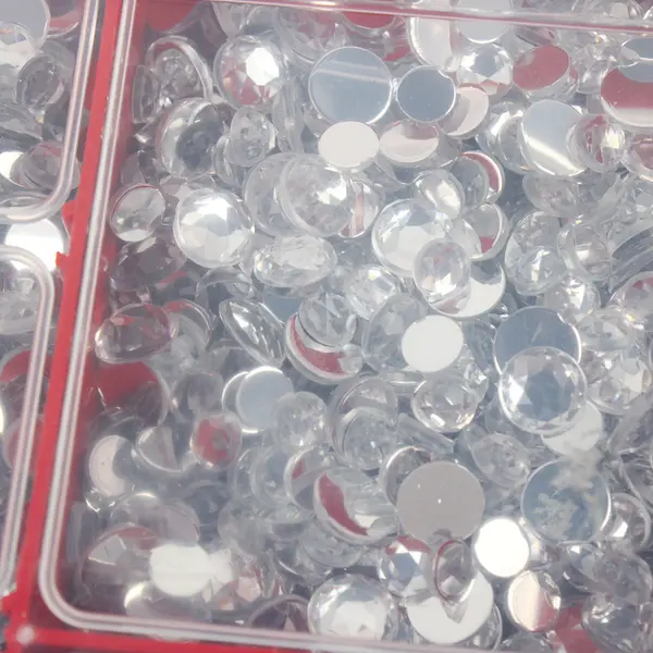 Box Mixed Sizes Flat Backed Multifaceted Rhinestones 3 Sizes Mixed 1.5lbs