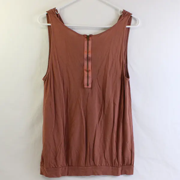 Ann Taylor Loft Women's M Mauve Drape Neck Tank Top w/Zippered Back
