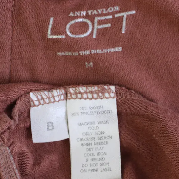 Ann Taylor Loft Women's M Mauve Drape Neck Tank Top w/Zippered Back