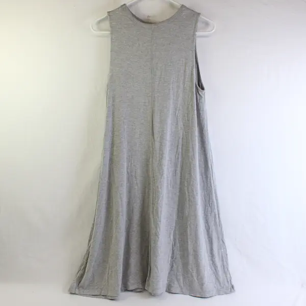 Time And Tru Women's M Heather Gray High Neck Stretch Tank Dress