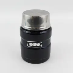 Thermos  Black Stainless Steel Insulated 16 Oz Thermos With Silver Cup Lid