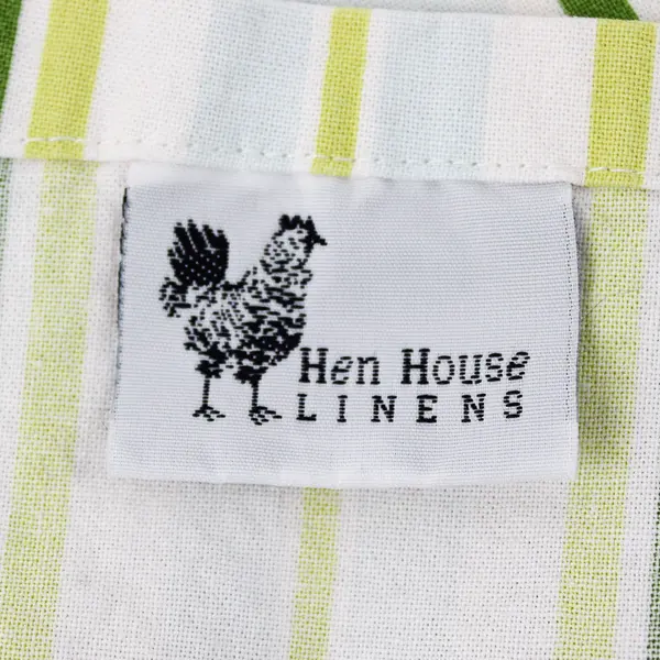 Hen House Linens Green/Yellow Striped Kitchen Towel 100% Cotton 20" x 20"