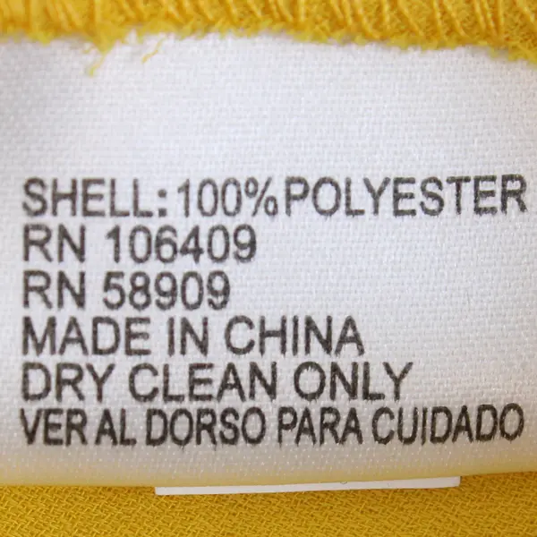 Tahari Women's M Yellow Chiffon Faux Wrap Front Long Sleeve Blouse