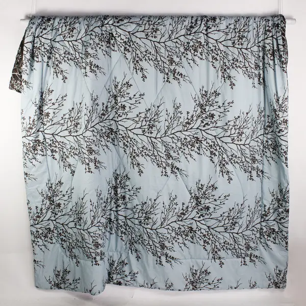 VCNY Blue/Brown Tree Pattern Home Bed Comforter 99" x 85" Y2K