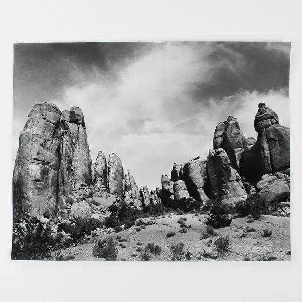 Vintage Black And White Photo Rocky Spires Utah Arizona Southwest 
